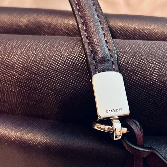 Coach Purple Two-Tone Leather Women's Bag - Picture 2 of 13